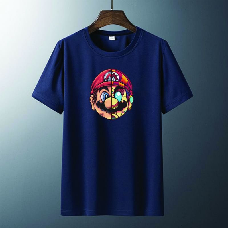 Kaos pria Distro Baju kaos pria wanita super mario atasan pria lengan pendek kaos katun pria wanita dewasa original