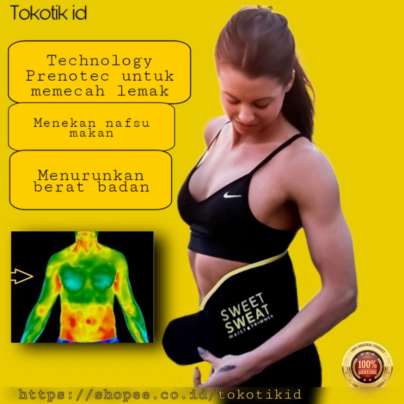 Korset pelangsing pengecil perut buncit pria wanita sweat belt pembakar lemak