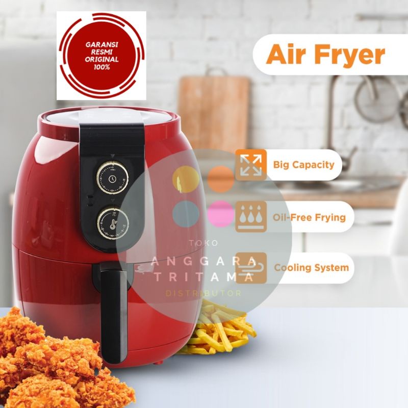OLIKE AIR FRYER MAROON VS-155A // LOW WATT/KAPASITAS BESAR/ANTI LENGKET/