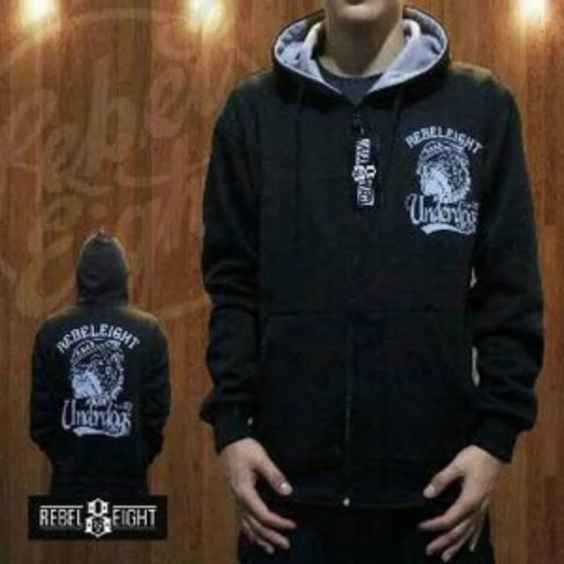 JAKET SWEATER HOODIE PRIA WANITA HARDCORE REBEL UNDERDOG TERLARIS TERMURAH COOSPLAY DOUBLE ZIPPER