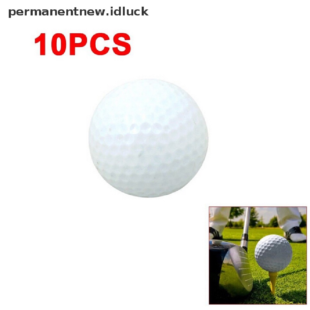 10 Pcs Bola Golf Bahan PU Foam Warna Putih Untuk Latihan Indoor Outdoor