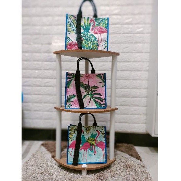 tas totebag printing motif flaminggo hutan daun monstera tas jinjing terlaris sepanjang masa model tali kekinian