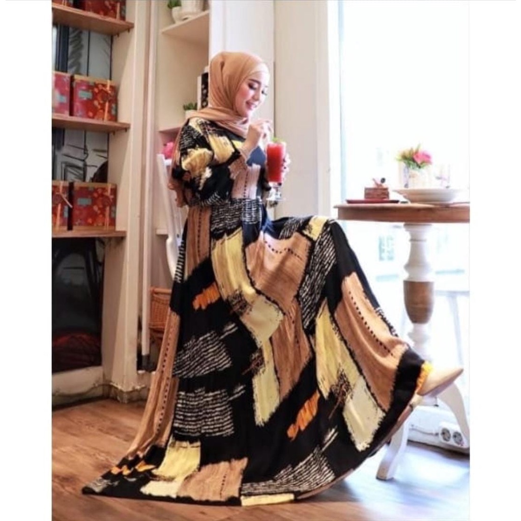 HOMEY DRESS GAMIS BAHAN KATUN VISCOSE ANEKA MOTIF TERBARU SHOPEE_ID #SHOPEE_ID