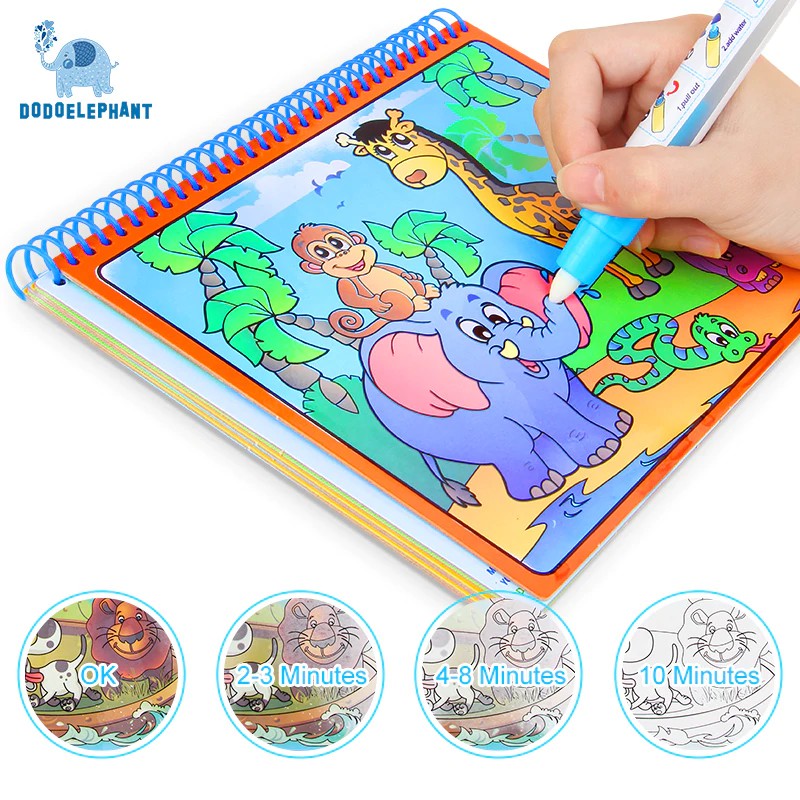 

+> Magic Water Drawing Book Coloring Book Doodle With Magic Pen Painting Drawing Board Coloring