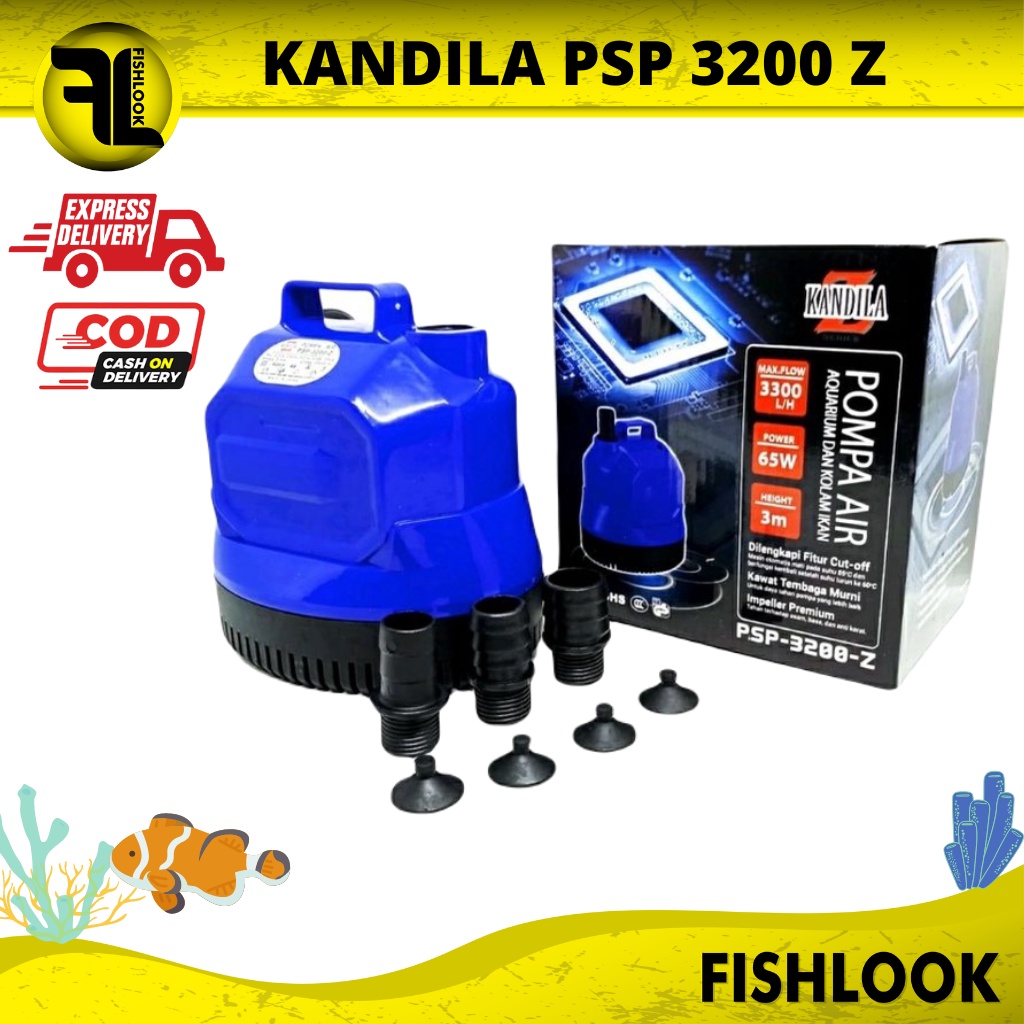 POMPA AIR CELUP AQUARIUM 65 W KANDILA PSP 3200 Z PSP-3200Z KOLAM IKAN