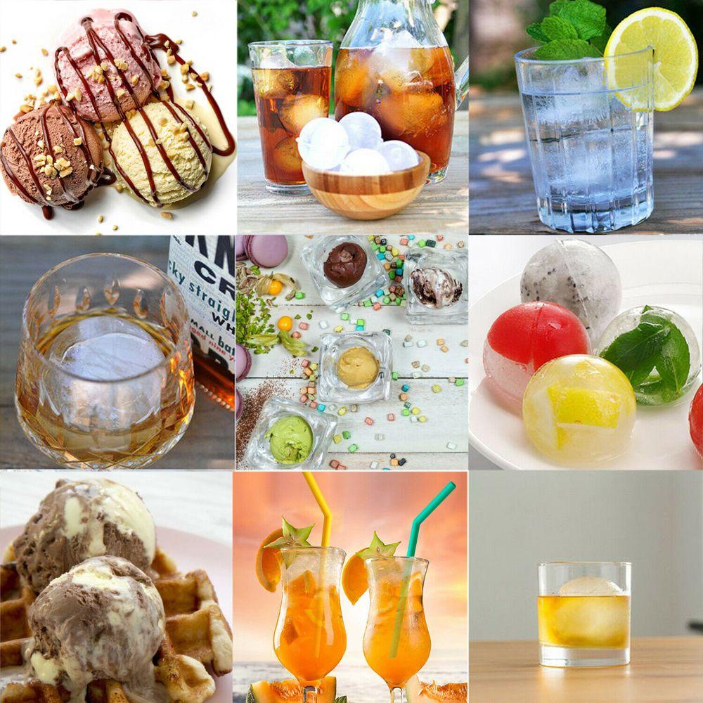 Populer4 /6 Grids Ice Ball Cube Tray Dapur &amp; Makan Ice Cream Whisky Alat Baking Cetakan Silikon