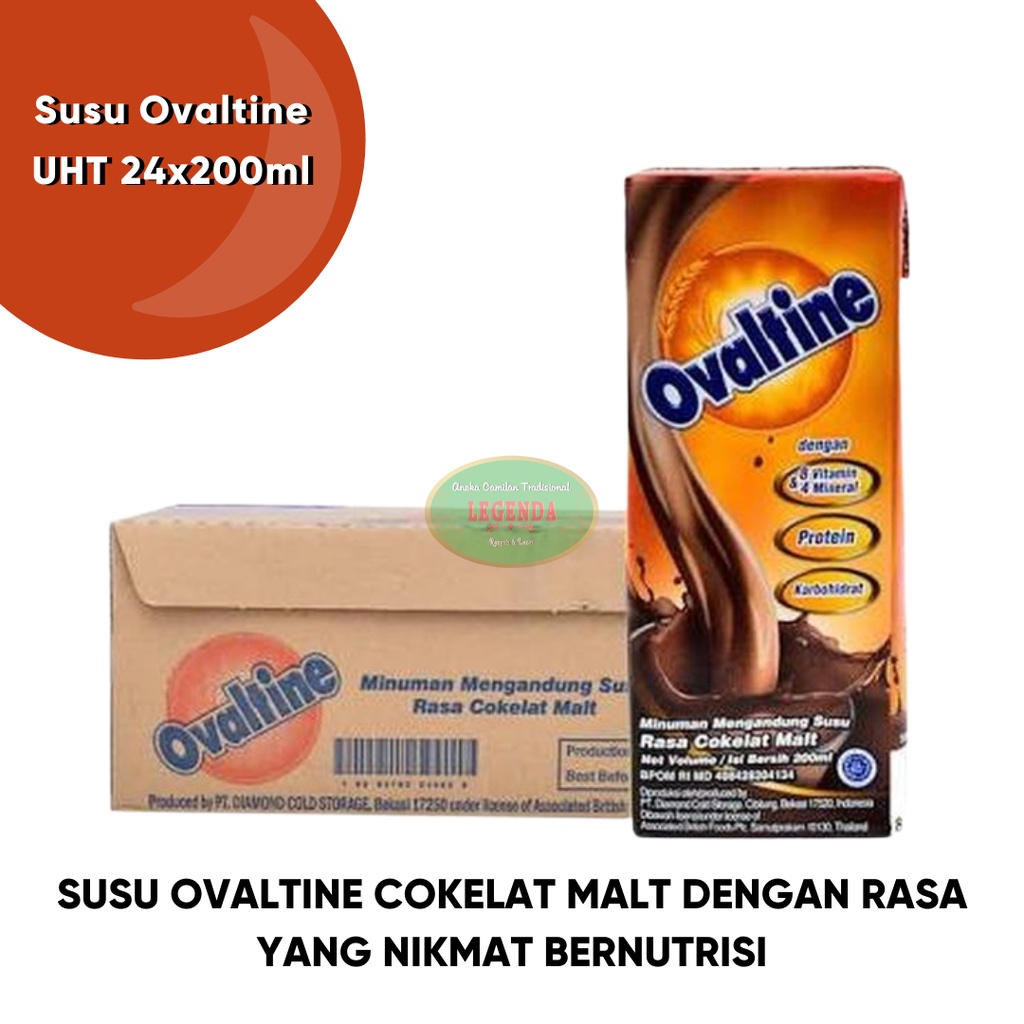 Susu Ovaltine UHT Cokelat Malt 24x200ml cokelat coklat chocolate drink milo