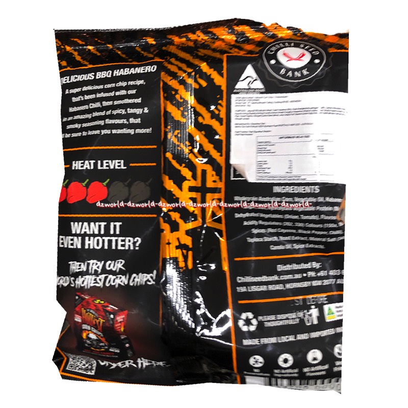 Chilli Seed Bank BBQ Habanero 85gr Snack Cemilan Kriuk Sangat Pedas Chili Sed Barbeque Keripik Jagung Super Pedas