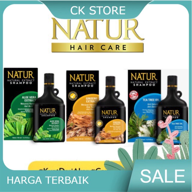 Natur Shampo Ginseng - Aloevera - Moringa - Anti Dandruff - 80ml - 140ml - 270ml