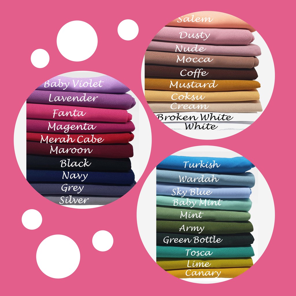 Hijab Bergo maryam Pet Diamond Stretch Nyaman-WARNA LAIN