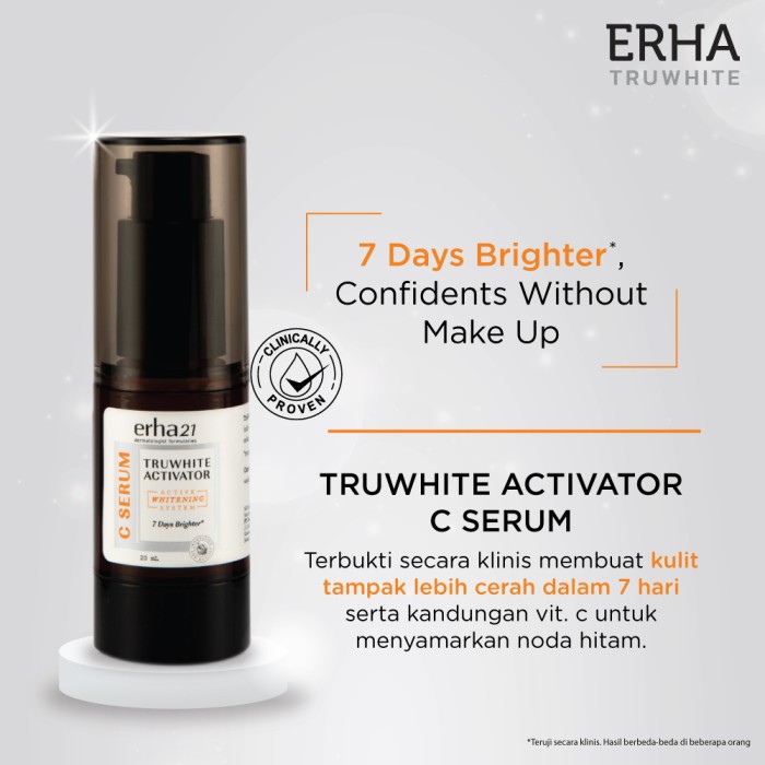 erha truwhite activator c serum 20ml   serum pencerah wajah