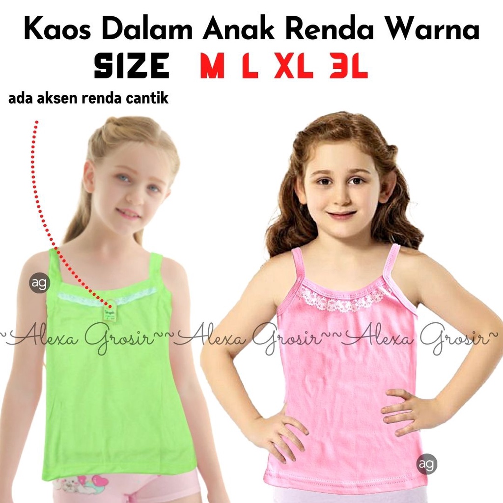 Kaos dalam tanktop anak /remaja /dewasa SMP SMA REMAJA kaos renda warna