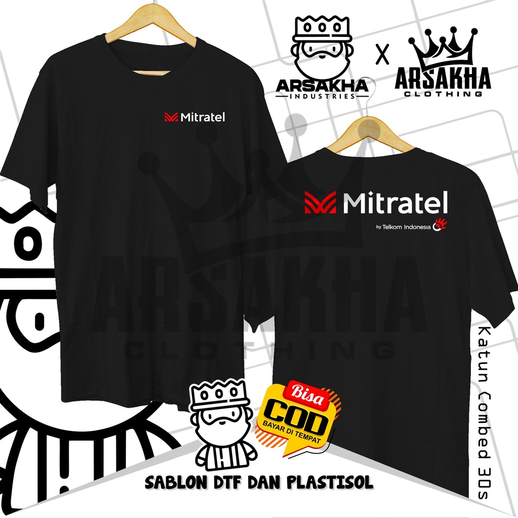 Kaos Mitratel Mitra Tel Telkomsel v2 By Telkom Indonesia  Baju Distro Katun Combed 30s by Arsakha Cl