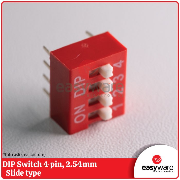 DIP SWITCH 4 PIN DIP SWITCH SLIDE 2X4PIN 2.54 MM