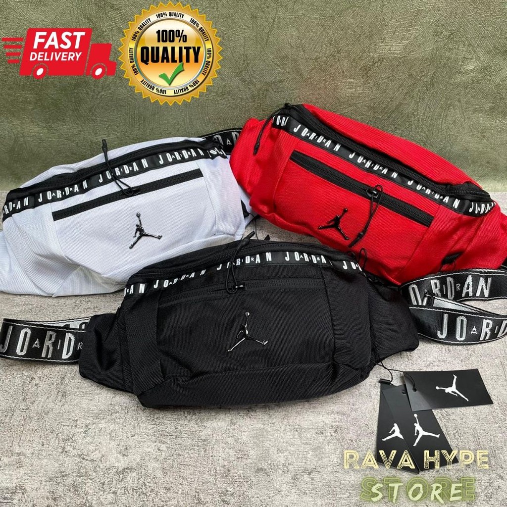 Waistbag Jordan Mini Font / Tas Selempang Jordan Pria Wanita Tas Pinggang Tas Kanvas