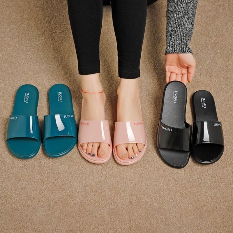 SANDAL SLIP ON  WANITA JELLY KARET IMPORT LOUFU