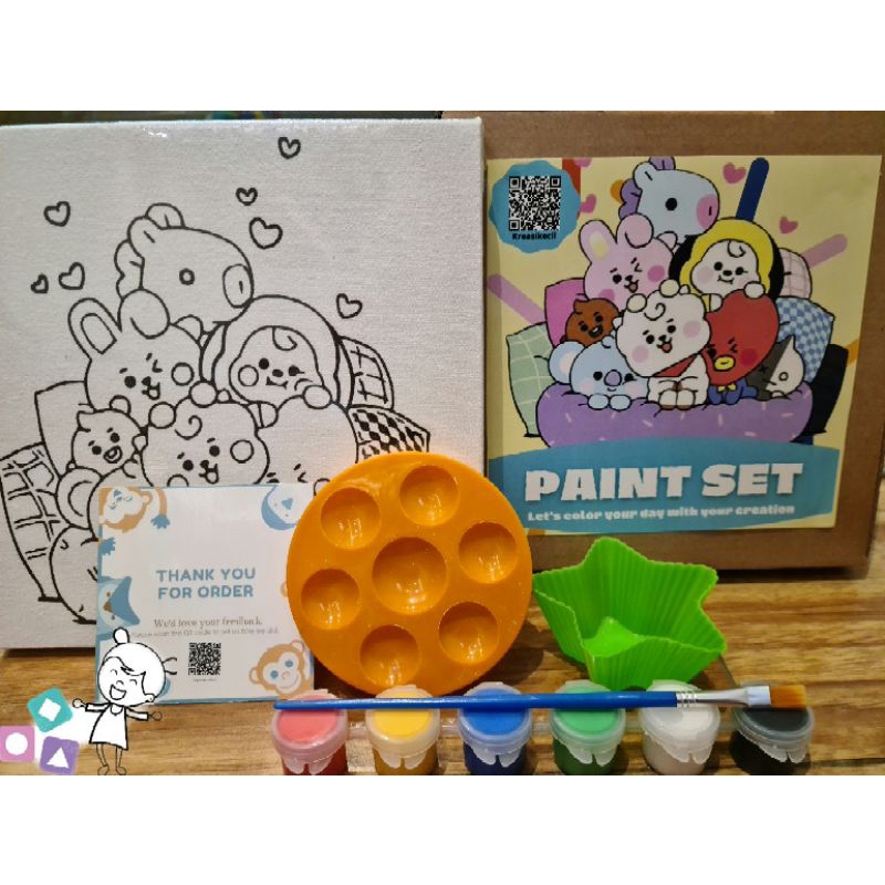 

CANVAS PAINTING KIT | BT21 SERIES | Melukis canvas tema BT21| Souvenir goodie bag hampers