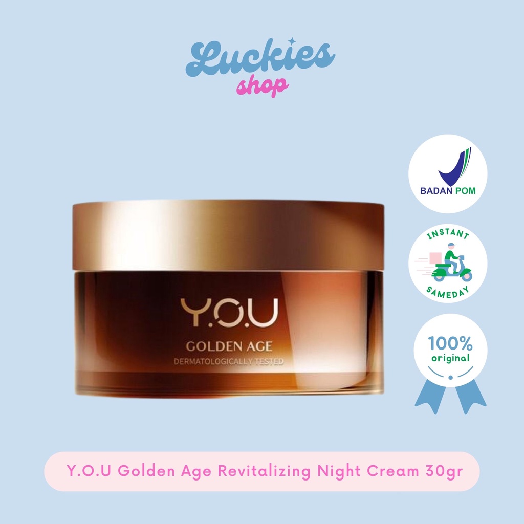 Official Distributor Y.O.U Golden Age Revitalizing Night Cream 30gr Krim Malam YOU Krim Muka Y.O.U