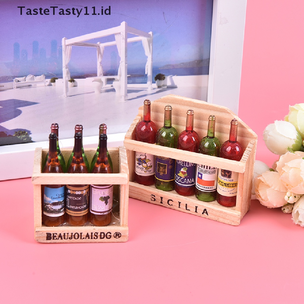 (TasteTasty) Miniatur Botol Wine Skala 1: 12 Untuk Aksesoris Rumah Boneka