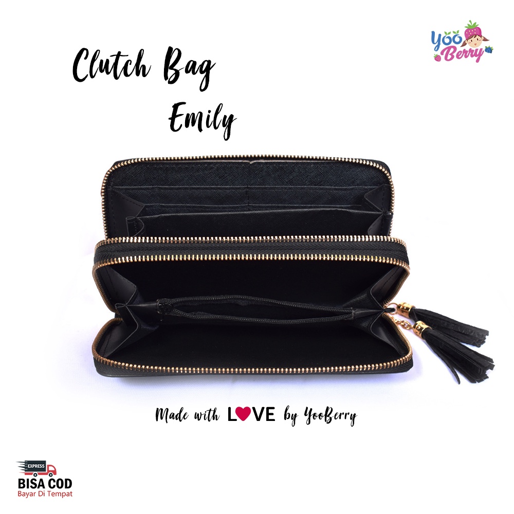 YooBerry Tas Clutch Bag Pesta Wanita Emily Dompet Impor Model Korea Berry Mart