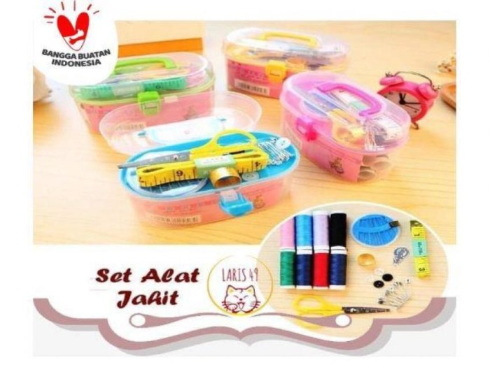 Set Alat Jahit Peralatan MINI Menjahit Benang Jarum Gunting Sewing Kit