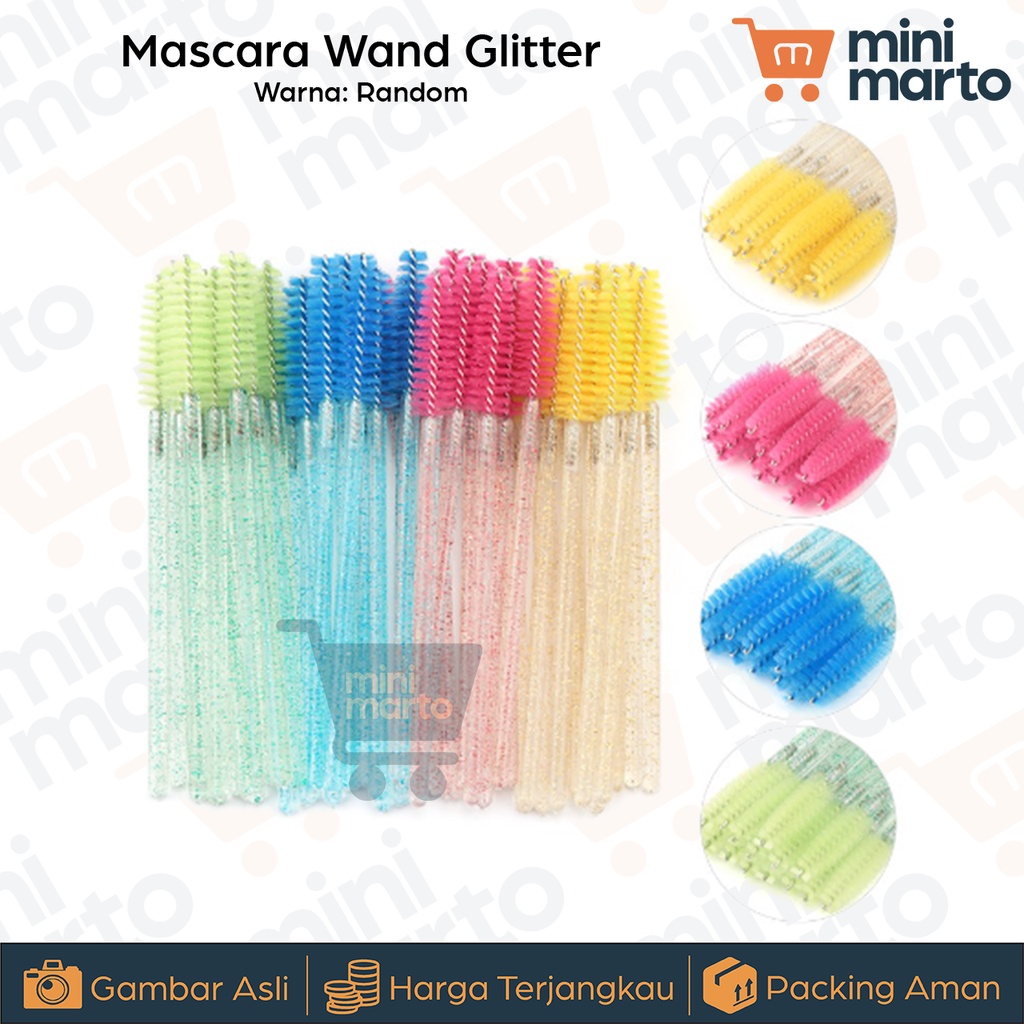 Eceran Mascara Wand Spoolie Sisir Bulumata Eyelash Extension Glitter - Minimarto