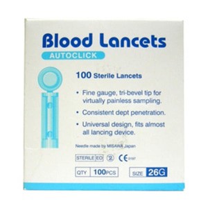 BLOOD LANCET/JARUM CEK DARAH ONE MED 28G ISI 100