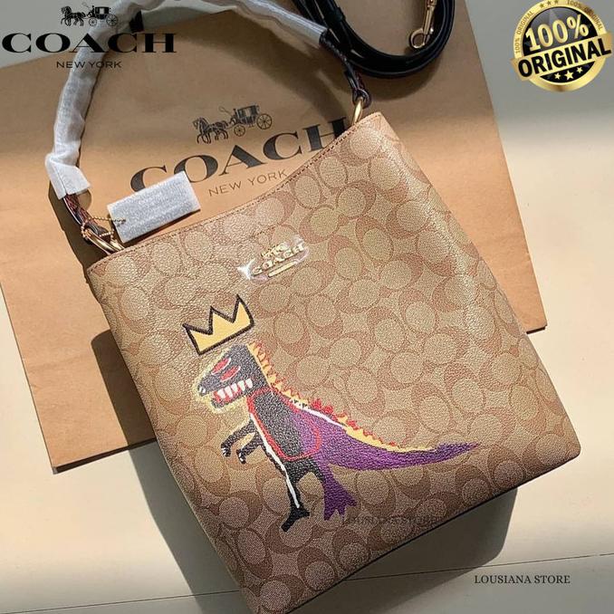 Coach X Jean Michel Basquiat Town Bucket Bag In Signature Canvas