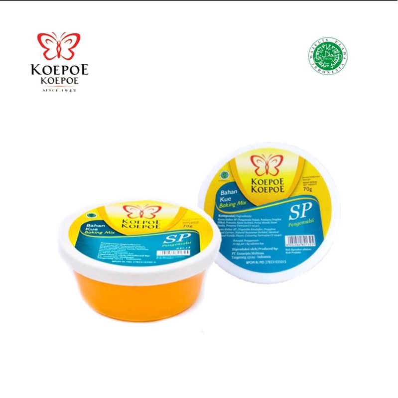 

SP Koepoe 70gr Koepoe Baking Mix SP Pengemulsi / SP KOEPOE 70gr BESAR Kupu Cake Emulsifier