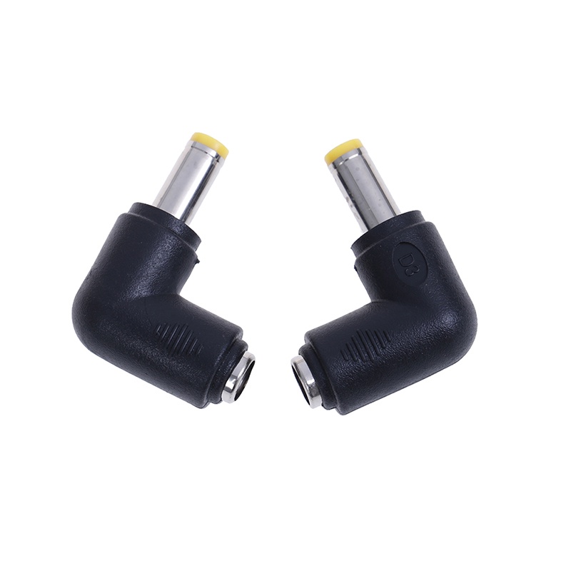 {LUCKID}2Pcs DC power 5.5X2.1mm female to 5.5X2.5mm male right angle adapter connector