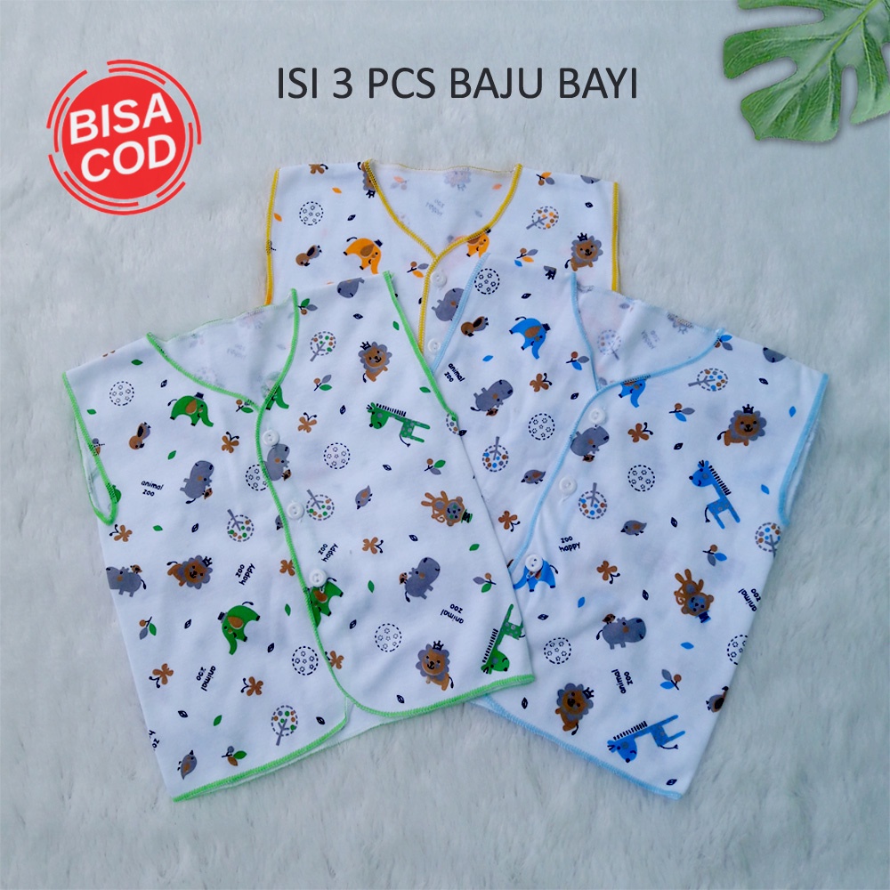 baju atasan bayi lengan buntung abiy baby 3pcs/pcs -  baju bayi abiy baby berkualitas