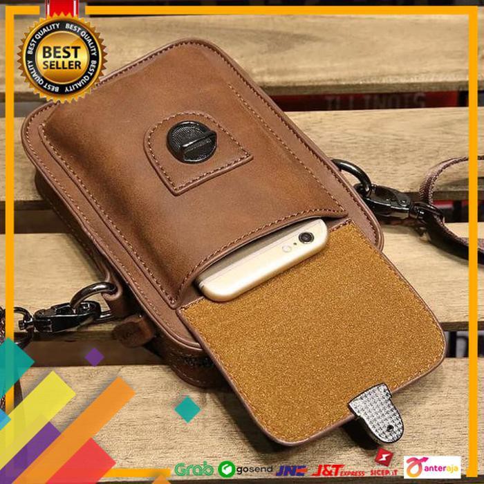 PROMO.. TAS SELEMPANG / PINGGANG PRIA / TAS HP PRIA KULIT ..TERBARU