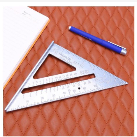 

(100% ORIGINAL) Taffware Penggaris Siku Mistar Triangle Ruler Aluminium - VK18 - Gray