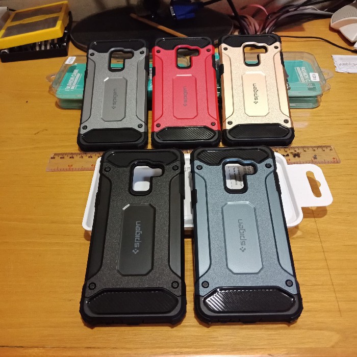 Exclusive      Samsung A8 Plus Spigen Tough Armor / Armour Hardcase / case / Casing