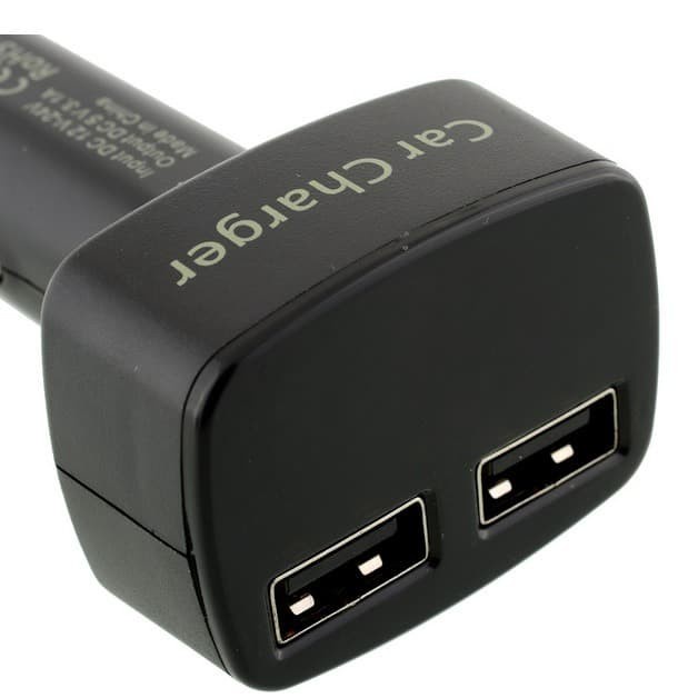 Taffware Dual USB Car Charger with LED Display EC2 Black