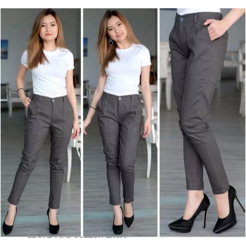 BAGGY PANTS PREMIUM AMERICAN DRILL CELANA PANJANG WANITA M,L,XL,XXL.