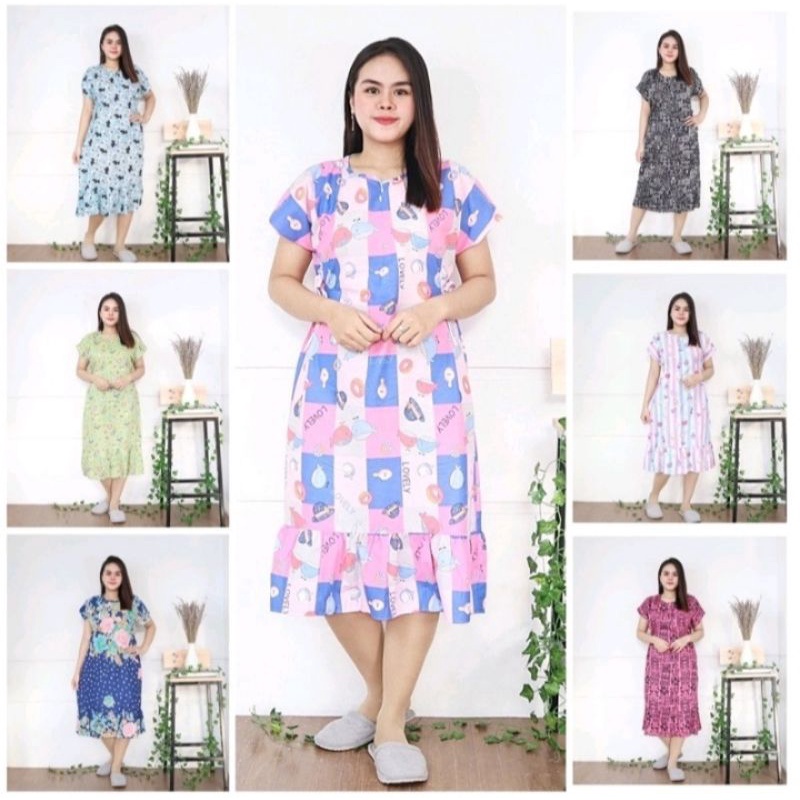 Piyama Daster Tali Allsize L / Busui Rayon Import