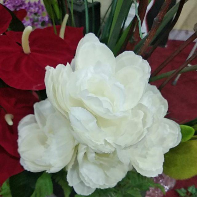 Wanflower Bunga Peony Ball X5 * Putih
