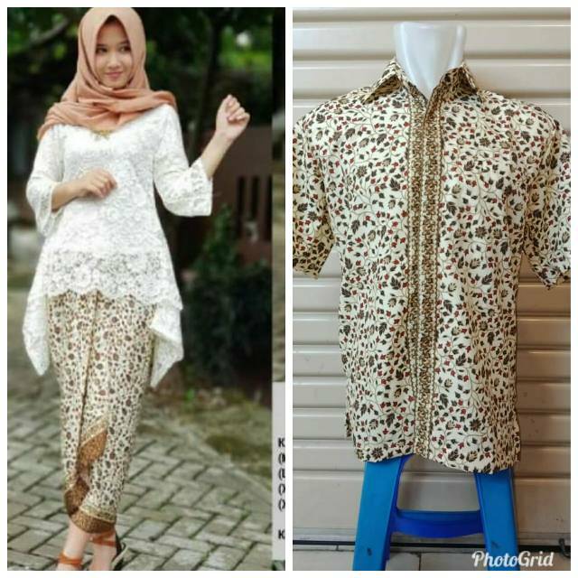 ORIGINAL REAL PICT COUPLE Batik Couple Kebaya Modern Kebaya WISUDA KEBAYA BRUKAT Rinjani White Pb