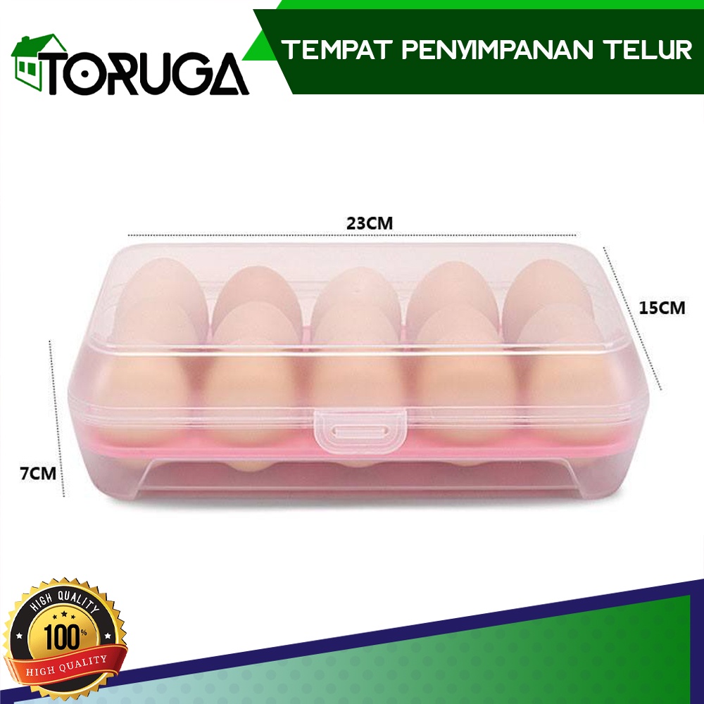 Rak Tray Tempat Box Telur Penyimpanan Kotak Organizer Wadah Tutup 15 Sekat Lubang