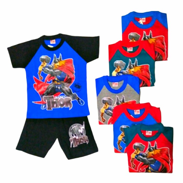 setelan size 4-20 baju kaos anak 1-10 tahun thor 6 warna