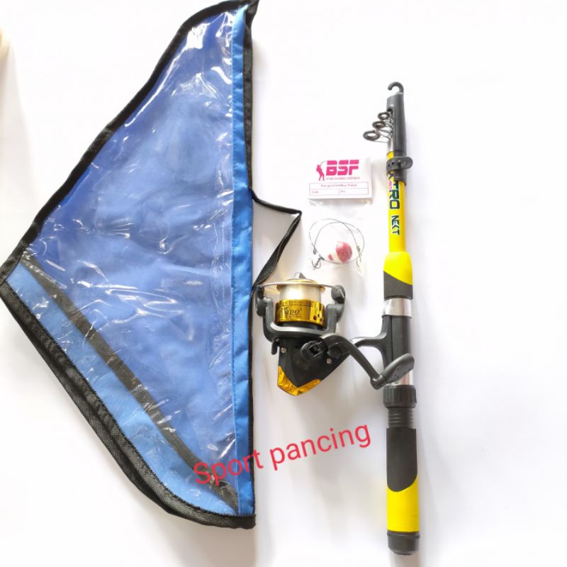New Alat Pancing + Tas Lengkap Satu Set (Reel, Joran, Senar & Rangkaian Pancing)