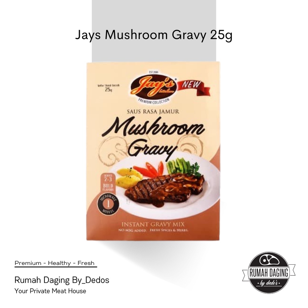 

JAYS MUSHROOM GRAVY 25g | HERBS BUMBU DAGING SAUS DRESSING REMPAH