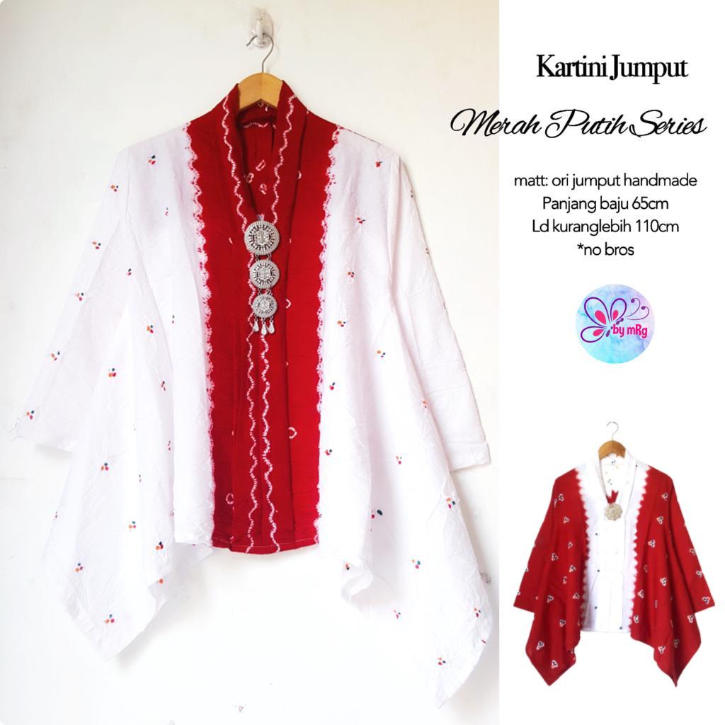 PREMIUM Blus Kartini Merah Putih Series Kemerdekaan Blouse Batik Wanita Ori Solo Bahan Kain Saja Bisa