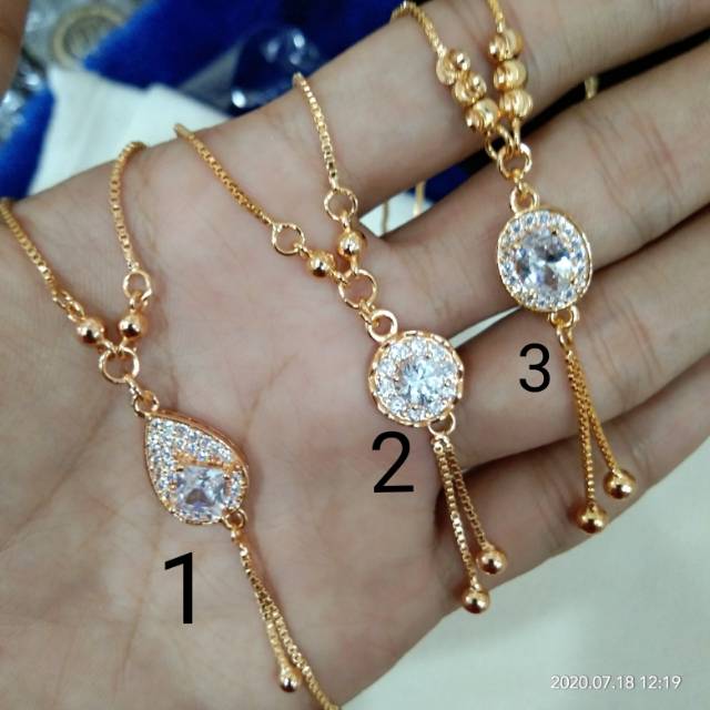 Kalung dewasa panjang 47cm+liontin permata cantik