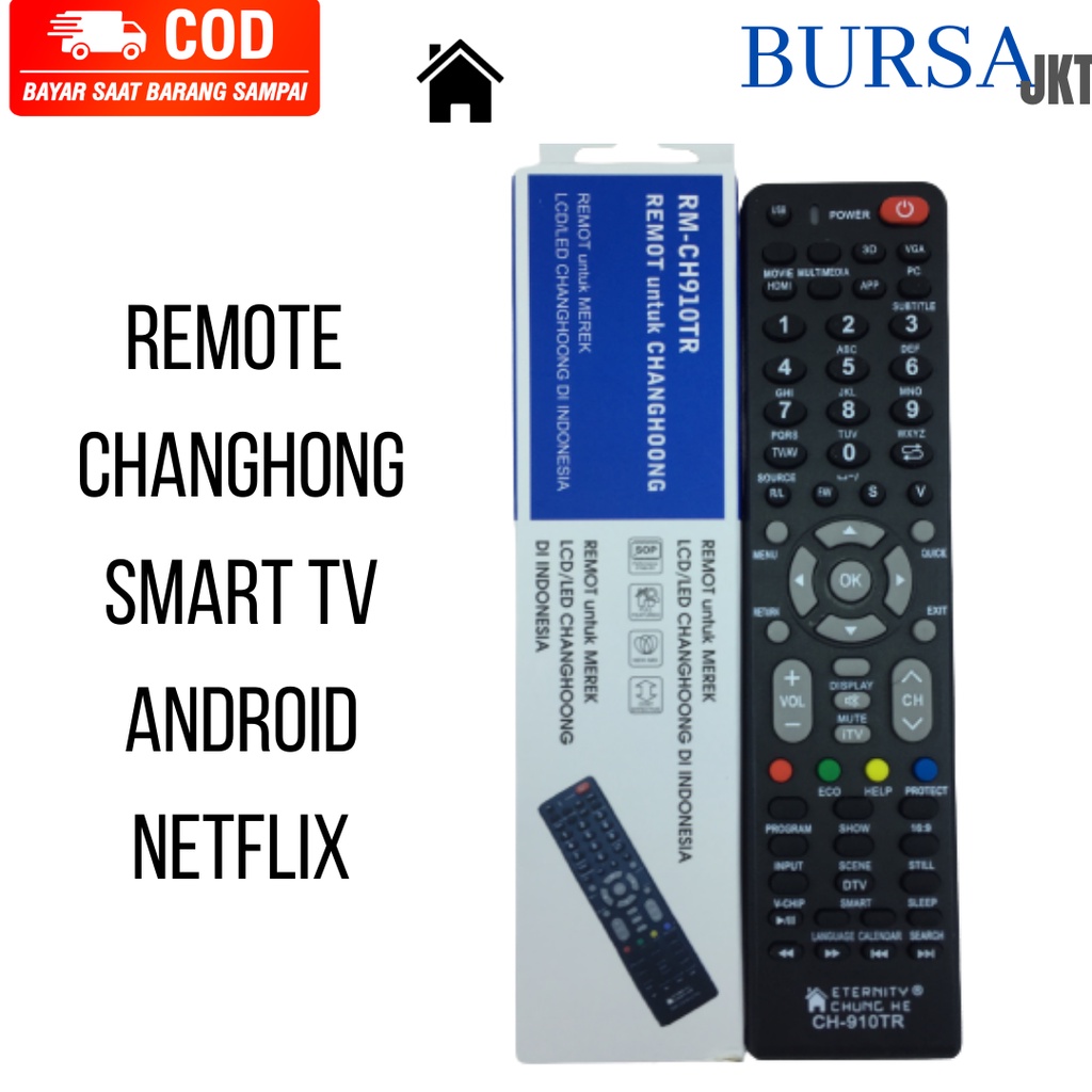 REMOTE TV CHANGHONG CHIQ LED UNIVERSAL SMART TV ANDROID CH910TR