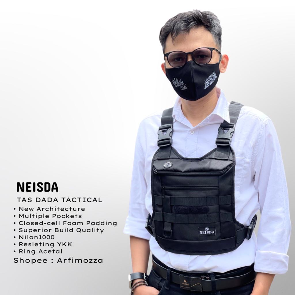 Tas Dada Pria Original Neisda Model Rompi Black Edition / Tas Selempang Pria Keren Model Terbaru 2022
