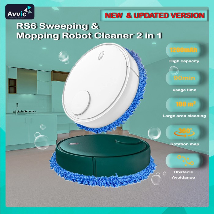 NEW Sweeping&amp;Mopping Robot Cleaner 2in1 - RS6 Robot Pembersih Sapu Pel