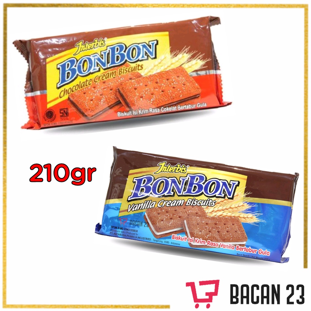 

Interbis BonBon (210gr) ( Cokelat - Vanilla ) / Biskuit Lapis Coklat Vanila / Bacan23 - Bacan 23