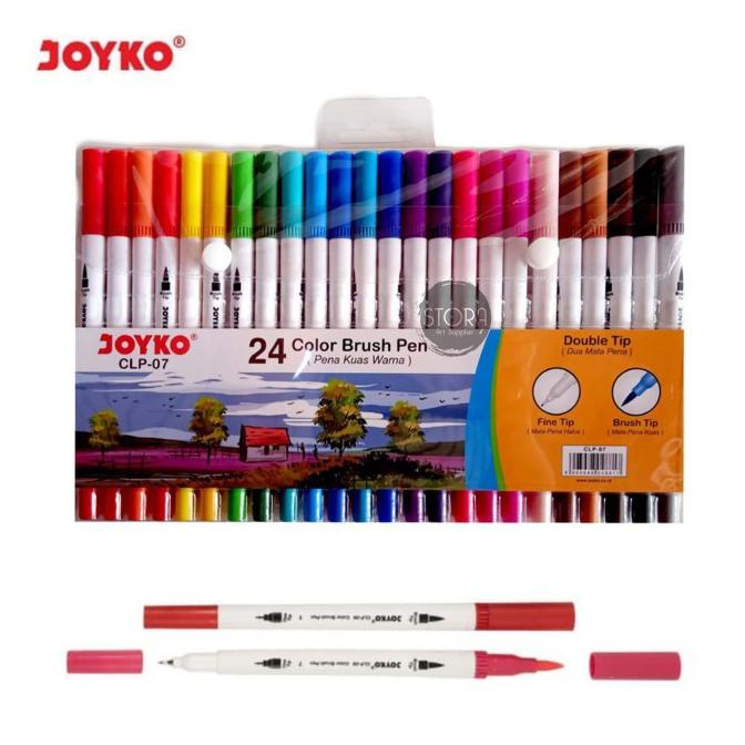 

(BISA COD) CLP-07 Joyko Brush Pen Colour Dual Tip Spidol Set 24 Warna EKSLUSIF Kode 1368